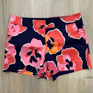 The Limited Navy and Pink Floral High Waist Shorts
